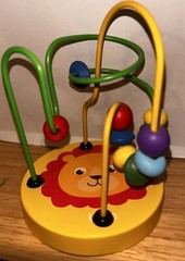 Montessori Educational Toddler Math Toy Wooden mini Beads Wire Puzzle 4.5”H