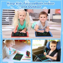 4 Pack LCD Writing Tablet for Kids, 8.5 Inch Colorful Doodle Board Drawing Ta…