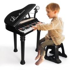 Love&Mini Piano Keyboard Toy for Kids 31 Keys Toddlers Black Piano Toy with …