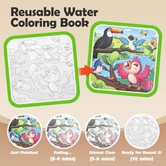 Reusable Water Coloring Books for Toddlers 1-3, 4 Pack Magic Water Painting