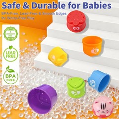 Baby Stacking Cups, Nesting Stacking Toys for Toddlers 1-3 Montessori Toys fo…