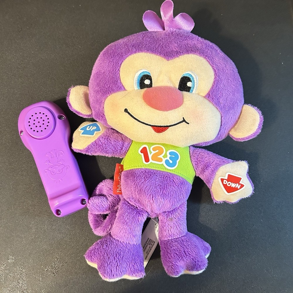 Fisher Price Laugh & Learn Learning Opposites Purple Monkey plush toy 2012 Video