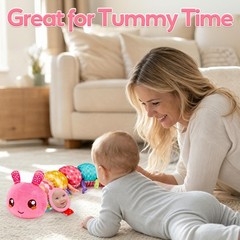 Baby Girl Toys 0-6 Months Musical Caterpillar Pink Toys for Infant 0-3 3-6 Mo…