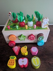 Montessori Toy Lot-Tissue Box/Stacking Blocks/Nesting Eggs/Wooden Shape Sorter