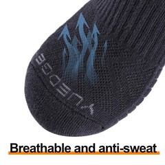 YUEDGE Men’s Gym Casual Athletic Socks,Terry Cushioned Crew Socks, Moisture W…