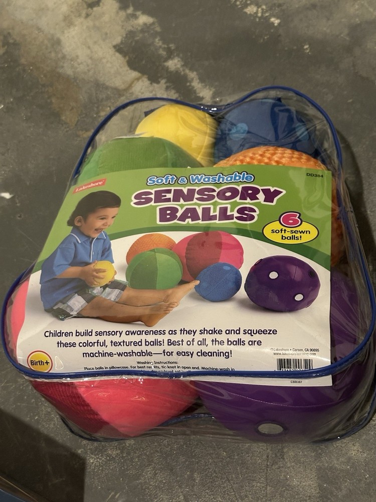 Lakeshore Soft Washable Sensory Balls 6-Pack Multicolor Birth+ DD384