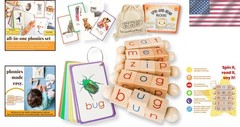 Montessori Phonetic Reading Blocks with CVC Flashcards – Fun Learning for Age…