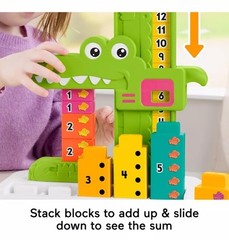 Fisher Price Adding Alligator Preschool Educational Toy with Stacking Blocks