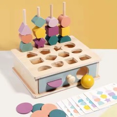 Montessori Wooden Object Permanence Box Drop Toy Fine Motor Skills Baby 6-12M