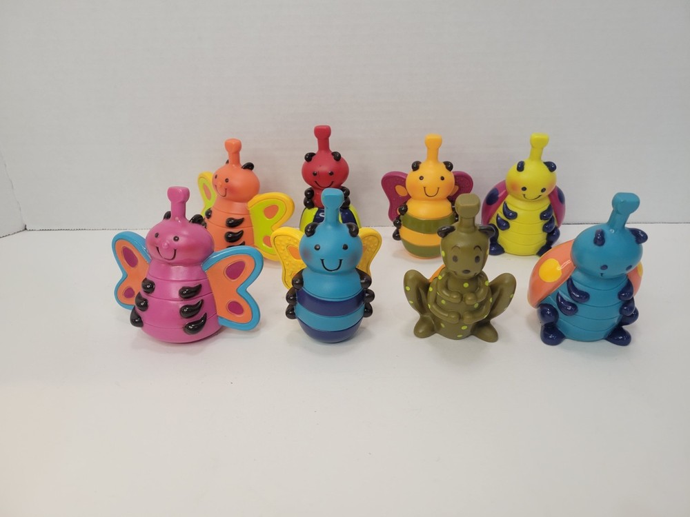 B You Baby Toddler Snap-Together Pop Beads Toy Bugs Snug Bugs Lot Of 8 Cute!