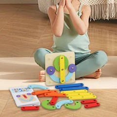 Wooden Stacking Letters Numbers Puzzle Entertainment Pegboard for Kids