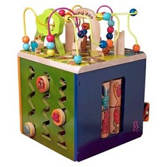 B. toys Wooden Zany Zoo Activity Cube for Toddlers