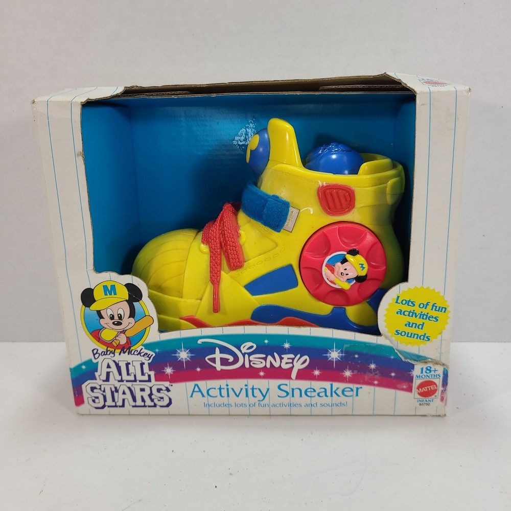 Vintage Mattel Disney Baby Mickey Activity Sneaker Learning Toy 18 + Months New