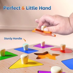Wooden Shape Peg Puzzles for Toddlers 1 2 3 Old Boys Girls Gifts: Shape Sort…