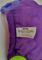 Nuby Plush Bear Teething Security Blanket Multi-Color Squeak Crinkle Teether Toy