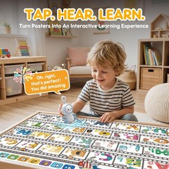 Interactive Learning Posters with Talking Astronaut Pen Tap to Learn ABCs Num…