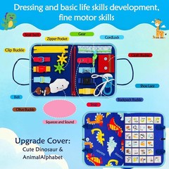 Portable Montessori Busy Book for Toddlers: Engaging Learning Activities 15×12