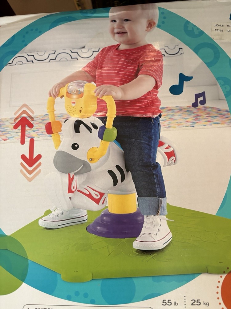 Fisher Price Go Baby Bounce & Spin Zebra ~Toddler Ride On~ NIB