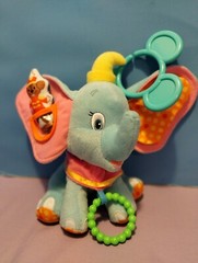 9″ Disney Baby Dumbo Activity Toy Plush Stuffed Rattle Crinkle Teether