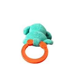 Bright Starts Blue Green Elephant 10 Inch Plush Teether Baby Clip On Toy
