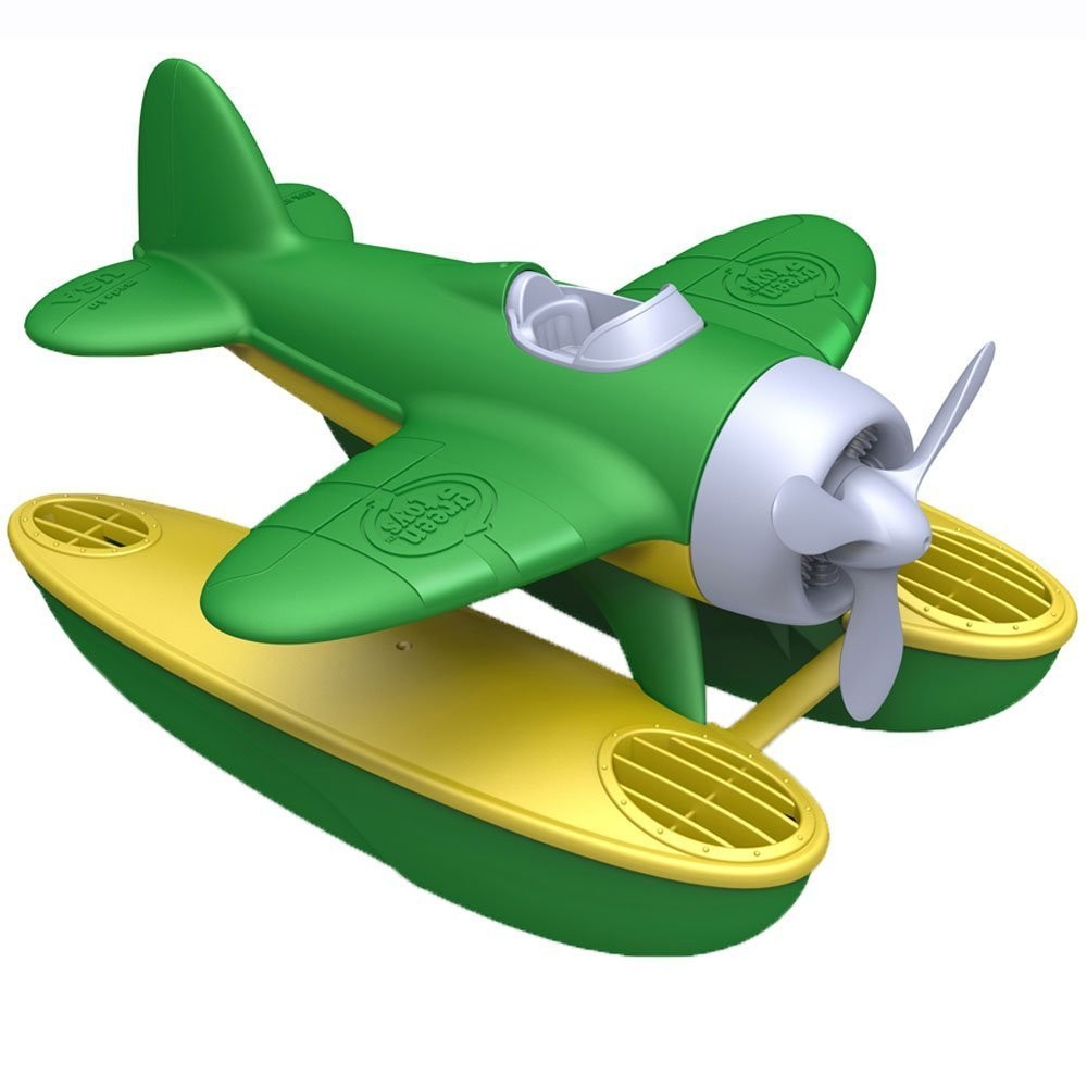 Green Toys Seaplane, Green/Yellow – Pretend Play, 9 x 9.5 x 6 inches,