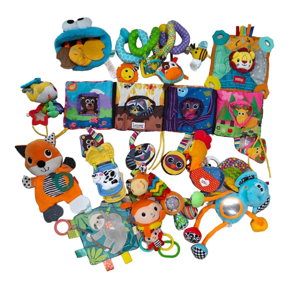 Baby Rattle Toys Colorful Animals Book Teething Lot Of 12