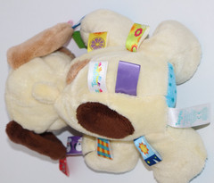 TAGGIES Brown & Yellow Puppy Dog Baby Infant Toy Stuffed Plush Animal Rattle