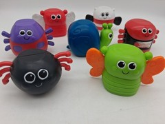 Lot of 7 Lamaze Learning Curve Stackable Magnetic Rattles Bugs Baby Toddler HTF