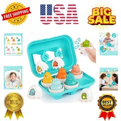 Dinosaur Toddler Matching Eggs Toys – Color Shape Sensory Sorting Toys for To…