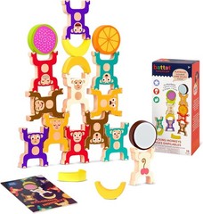 Battat Education – Stacking Toy for Kids – Wooden Stacking Monkeys