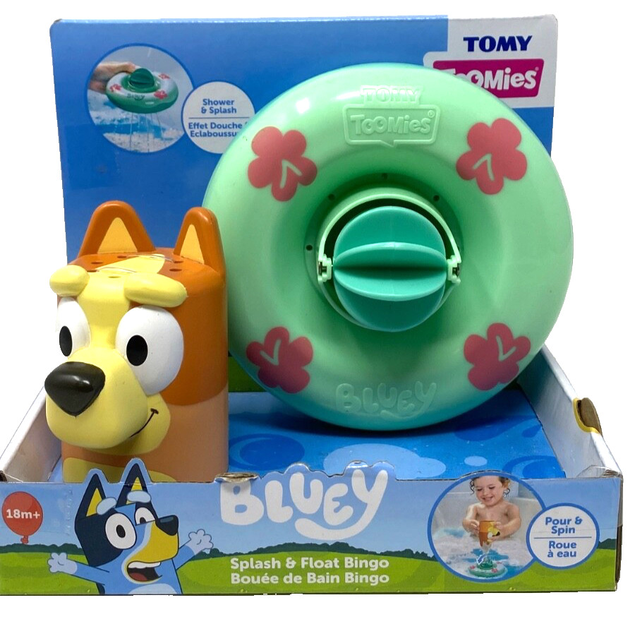 TOMY Toomies Bluey Splash and Float Bingo – Bath Toy Pour and Spin 18 months +