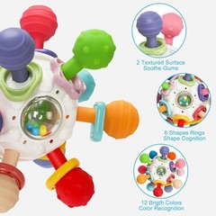 Safe Silicone Baby Sensory Toy & Teether – Ideal for 0-12 Travel