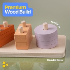 Montessori Wooden Shape Sorter & Stacking Toy for Toddlers 3+, Educational Pu…