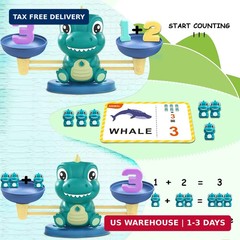 Dinosaur Math Balance Toys – Montessori Toys for 3 Years Old Kids, Learning and