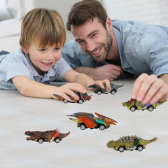 DINOBROS Dinosaur Toy Pull Back Cars,6 Pack Dino Toys for 3 Year Old Boys Girls