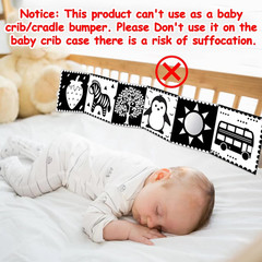 Black & White High Contrast Baby Toys 0-6 Months Soft Book for Brain Development