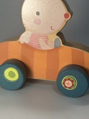 Bababoo Bunny Pippa Wooden Push & Pull Multi-Sensory Toy for Babies 10 Months+