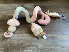 ITZY RITZY Spiral Crinkly Sensory Toy~Attaches to Stroller or Car Seat~Pastel