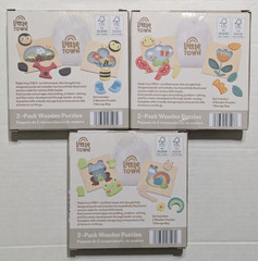 Lot of 3 Little Town 2-Pack Wooden Puzzles – 6 puzzles total – SEE PICS!!! – NEW