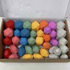 Montessori Educational Wooden Toy Blocks BUNMO XL Wood Stacking Rocks 38 Pc