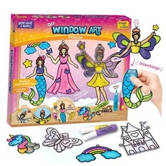 | Unicorn & Mermaid Suncather Kit | 16 Pieces Glass Princess Window Art