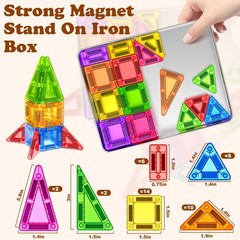 Magnetic Tiles Building Blocks Educational STEM Kids Toys Toddler Birthday Gift