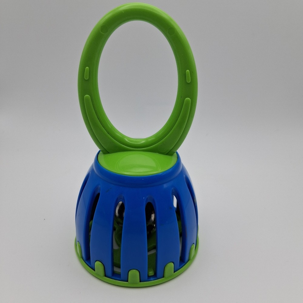 Baby Cage Bell Blue/Green Shaker Toy Easy To Hold Music Bell For Babies