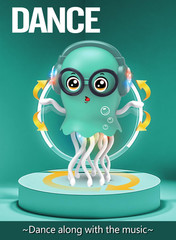 Dancing Jellydancer Baby Toy, Crawling Infant Tummy Time Toy,Dancing Loud Music