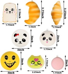 70Pcs Slow Rising Bread Squeeze Toys