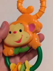 Rainforest Monkey Rings Activity Rattle Hanging Toy Fisher Price Orange Green