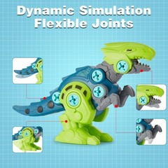 Electric Drill Dinosaur Toys – 4-Pack Take Apart Construction Set