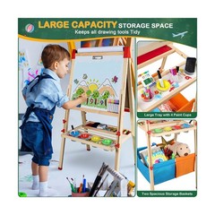 Easel for Kids,3 in 1 Adjustable Kids Art Drawing Easel Set,130+ Ar… Fast Ship