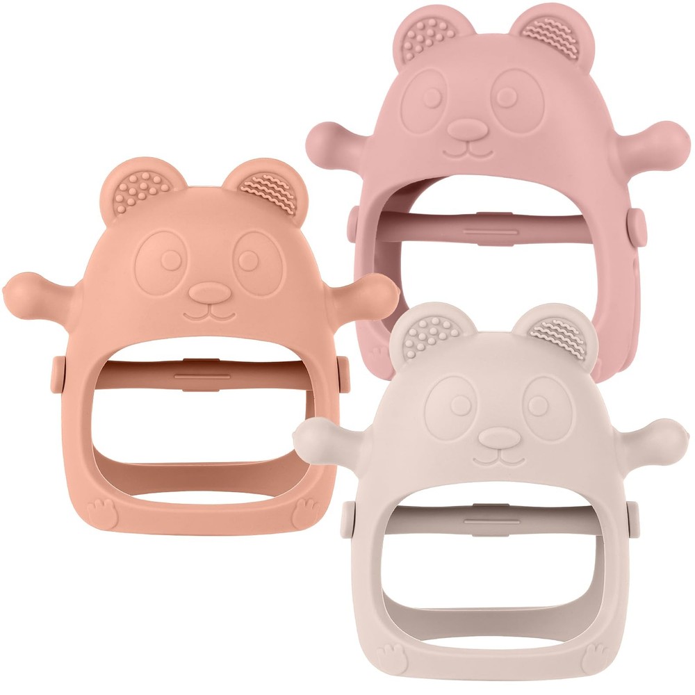 Eascrozn 3 Pack Baby Teething Toys for 3-6 6-12 Months, Food Grade Purple