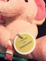 Baby CARTERS Chime & Chew Chime Ratte Teething Toy Plush Clip on Pink Elephant